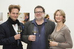 (v.l.n.r.) Schauspieler Dominik Oley, Filmregisseur David Ruehm, Galeristin Dagmar Gross